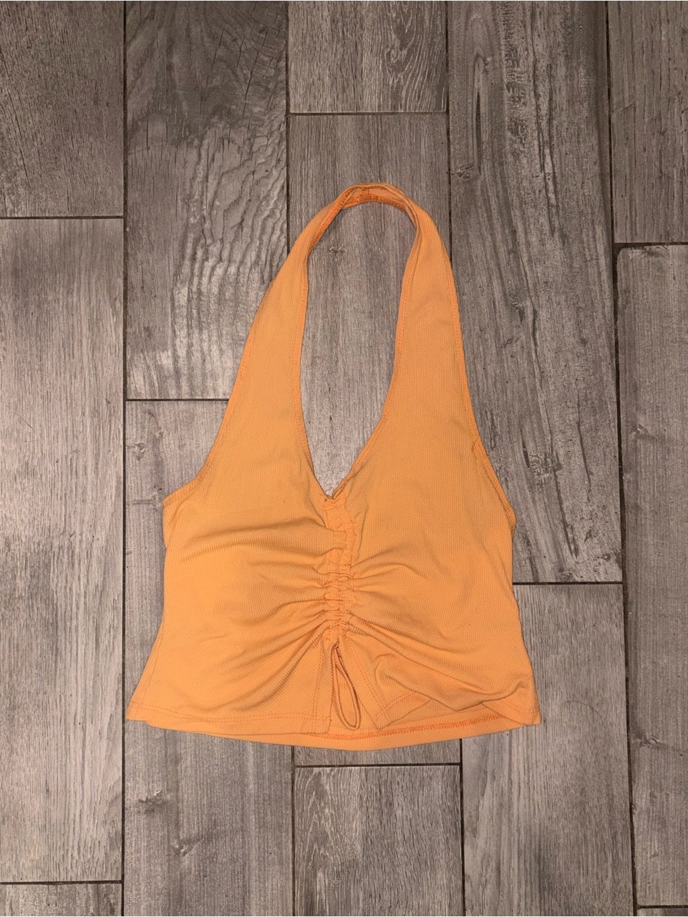 Women’s Halter Ruched Front Tank Top - Orange